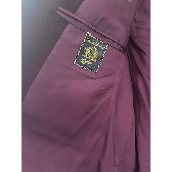 Vintage Oxxford Clothes Cashmere 2 Button Blazer Maroon Size 44 - Picture 7 of 9